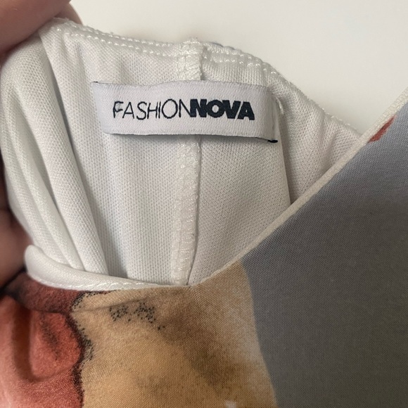 Blue Floral Bodycon Dress - Picture 3 of 4